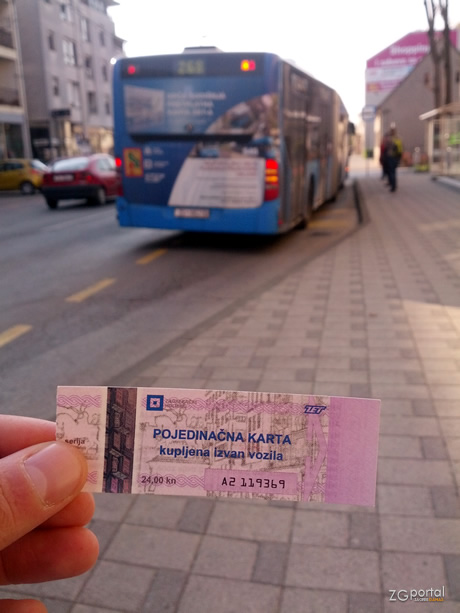 pojedinačna karta kupljena izvan vozila / ZET Zagreb pojedinačna karta kupljena izvan vozila / ZET Zagreb