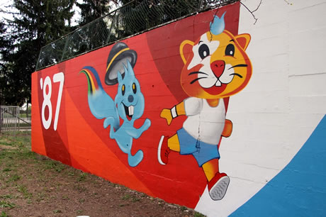 mural `zagi i hrki` / jarun, zagreb mural `zagi i hrki` / jarun, zagreb