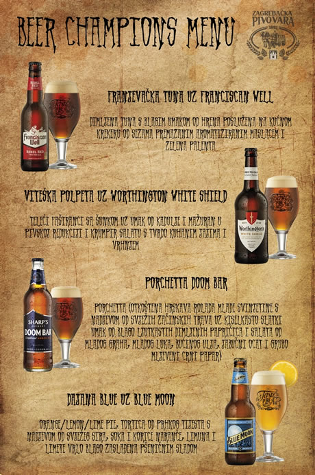 beer champions menu
