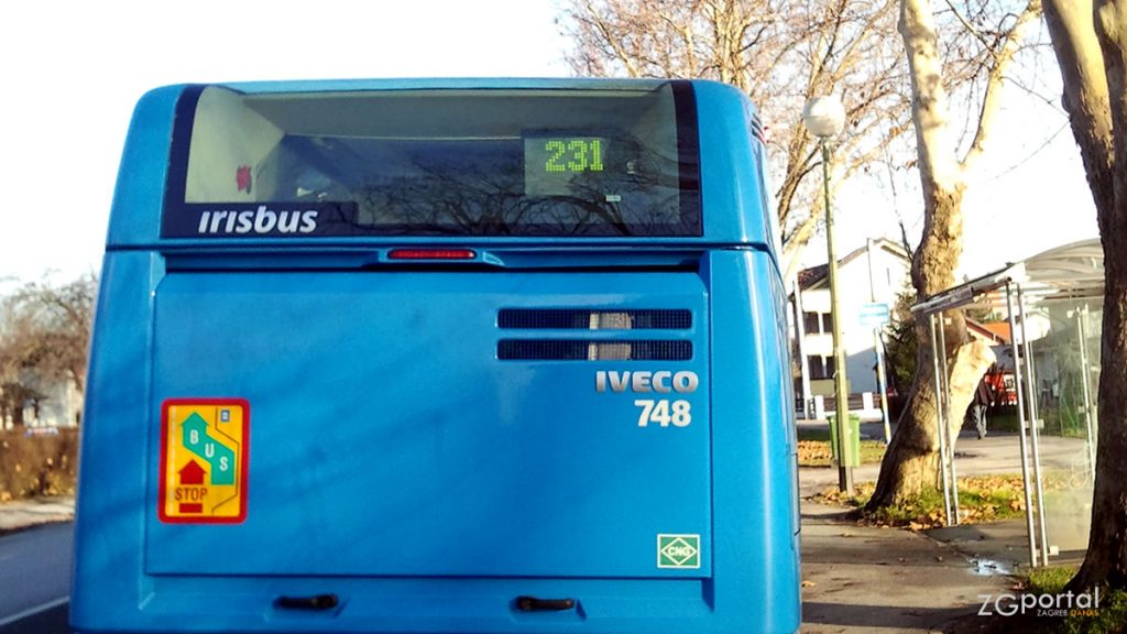 ulica platana zagreb | zet zagreb | autobusna linija 231 borongaj - dubec | iveco irisbus 18m | 2019.