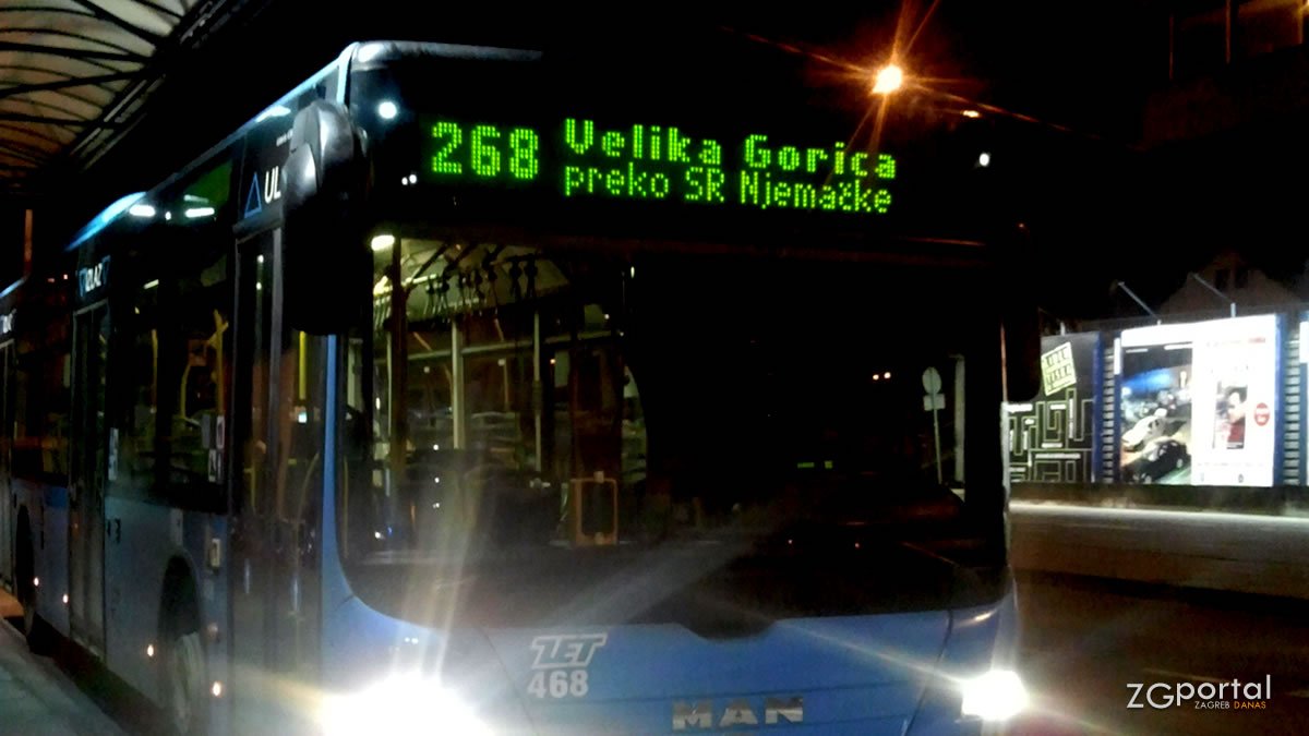 noćna autobusna linija 268 / ZET Zagreb