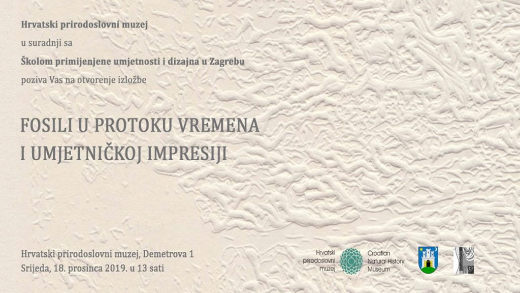izložba "fosili u protoku vremena i umjetničkoj impresiji" | hrvatski prirodoslovni muzeju zagreb | 2019.