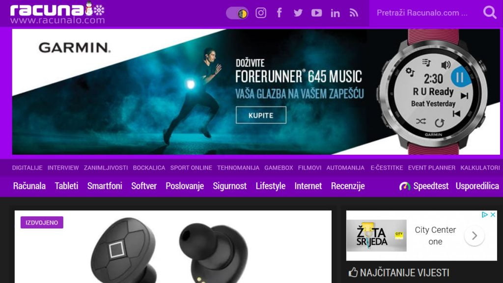 dark mode | tehnološki portal "racunalo.com" | 2019.