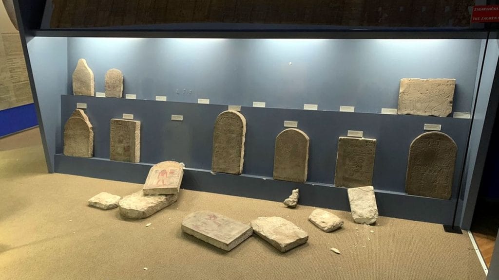 arheološki muzej zagreb | oštećeni artefakti nakon potresa | 22.03.2020.
