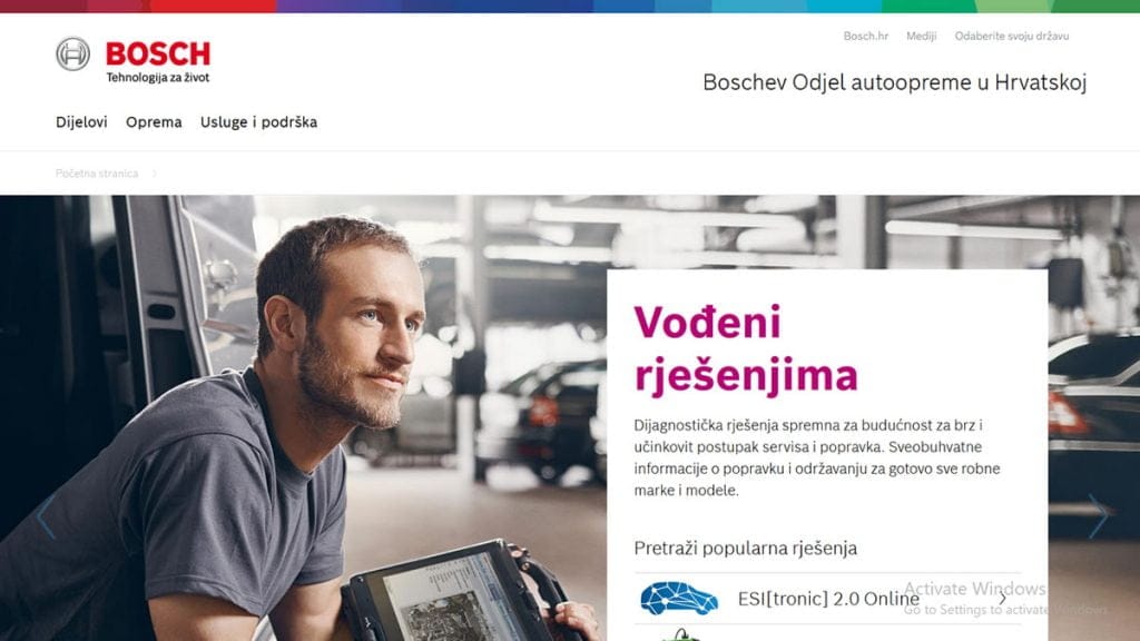 bosch automobilska oprema | web stranica boschaftermarket.hr | 2020.
