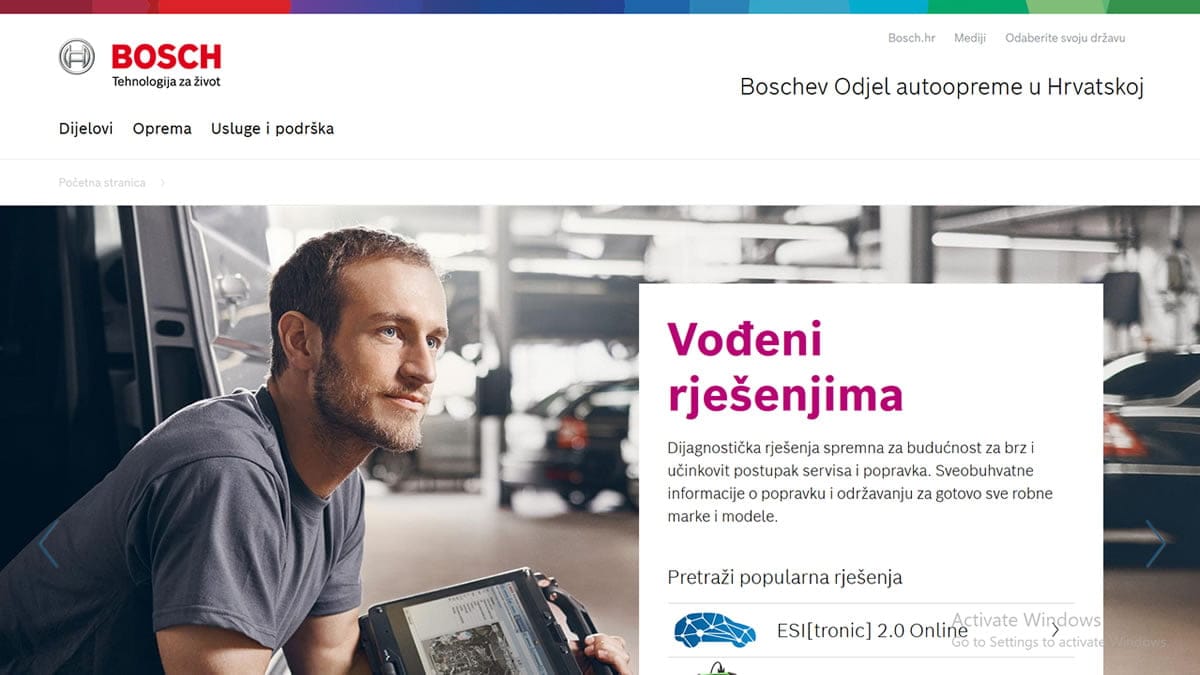 bosch - automobilska oprema - nova web stranica boschaftermarket.hr - 2020