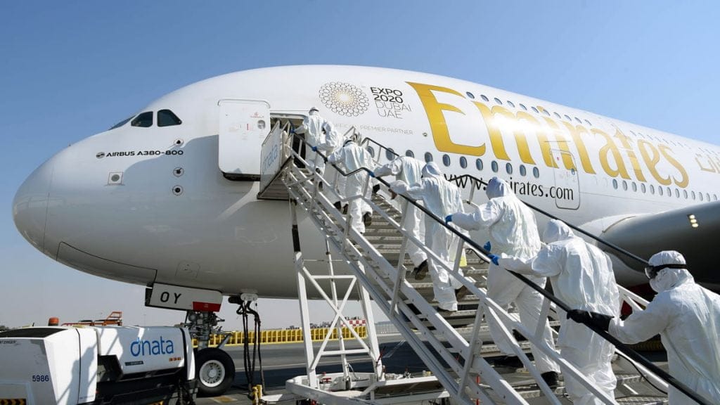emirates | dezinfekcija zrakoplova | 2020.