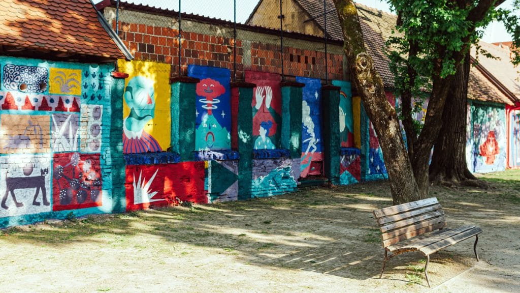 mural "onaj dan kada je tigar pao preko vulkana" | smelly feet & erol sjajni | park opatovina zagreb | 2020.