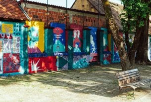 mural "onaj dan kada je tigar pao preko vulkana", smelly feet i erol sjajni - park opatovina, zagreb - 2020