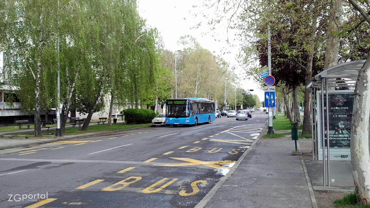 koledinečka ulica, dubrava, zagreb - autobusna linija 223 - travanj 2012