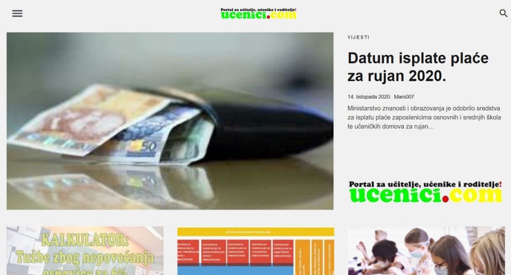 ucenici.com | informativni portal za učenike, učitelje i roditelje | 2020.