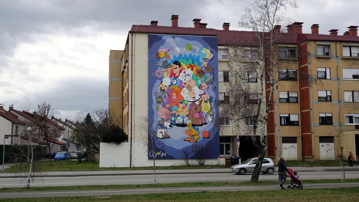 mural "špansko" zagreb - city street art - 2021.