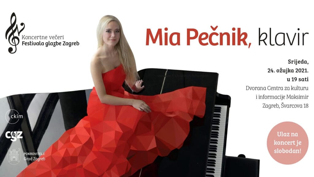 mia pečnik | klavirski koncert | centar za kulturu i informacije maksimir zagreb | ožujak 2021.