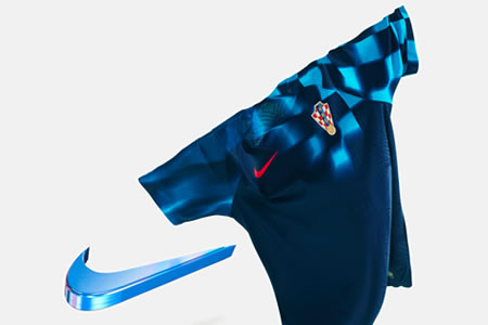 hrvatska nogometna reprezentacija - rezervni plavi nogometni dres - 2022. I hns / nike