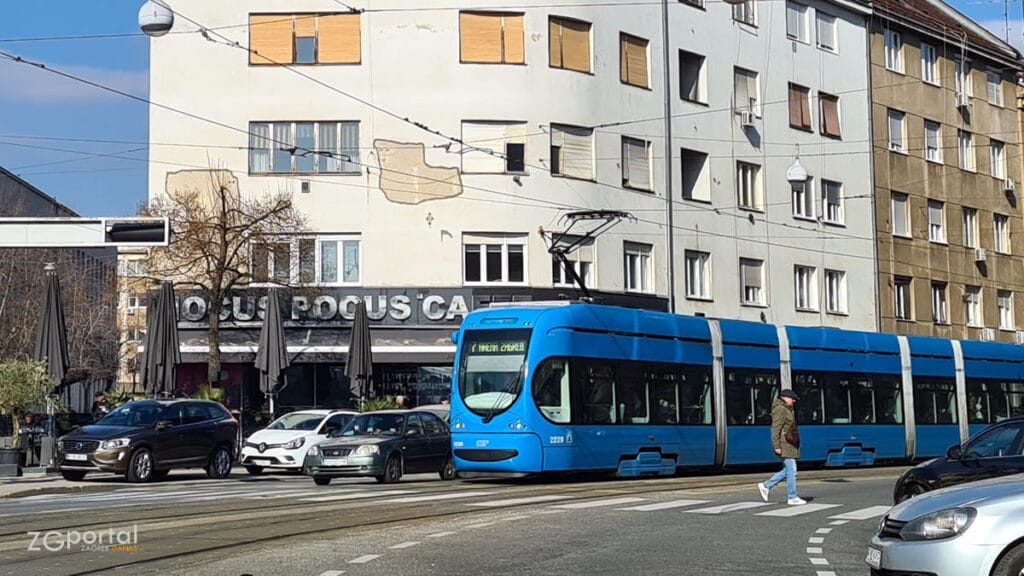 tramvajska linija 7 (dubec - savski most) | šubićeva ulica, zagreb | veljače 2023.
