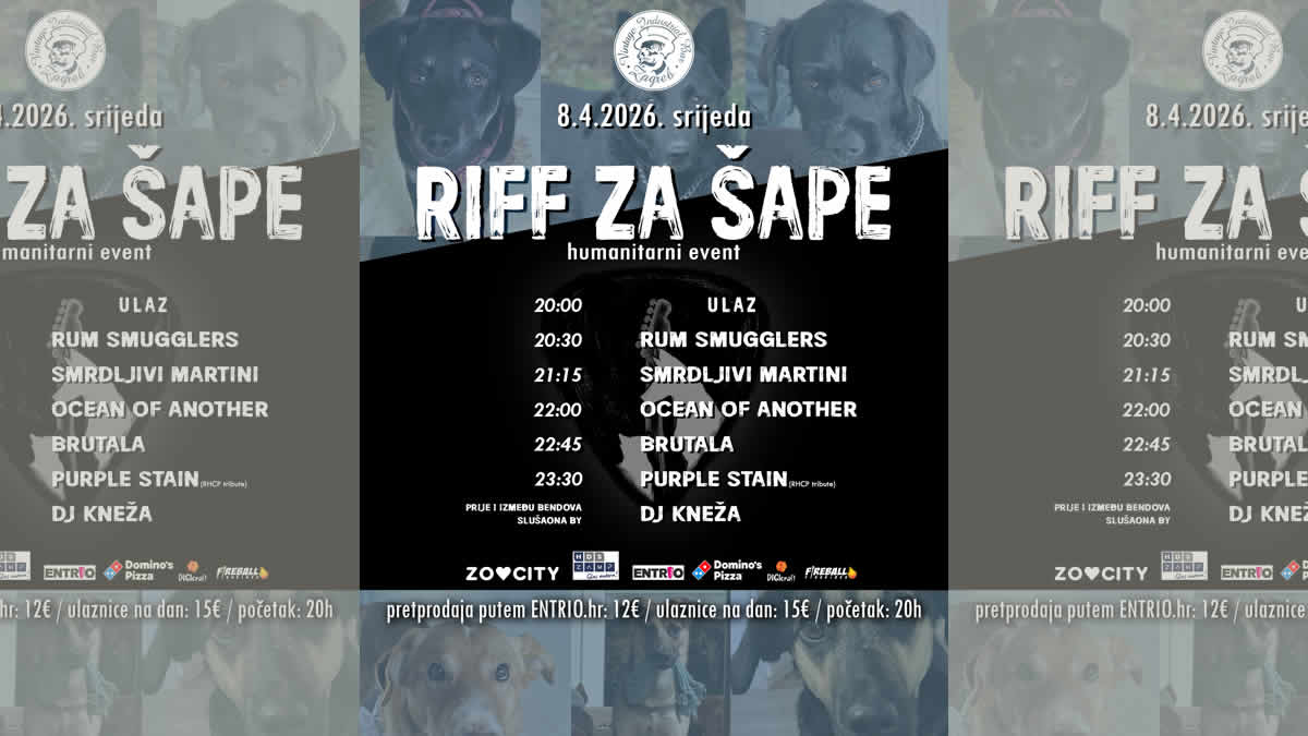 riff za šape | vintage industrial bar zagreb | 08.04.2026.