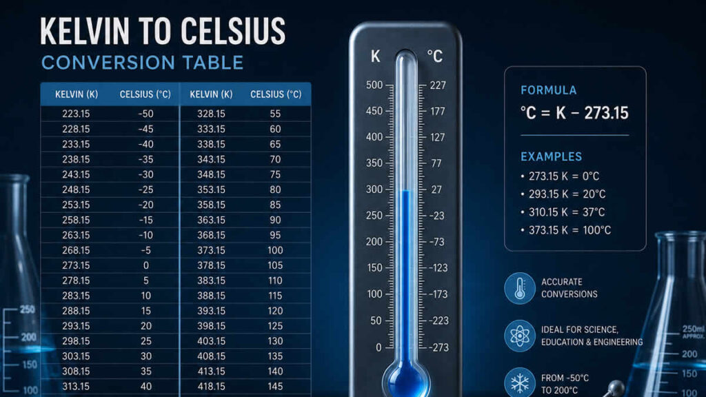 kelvin to celsius conversion chart | 2026.