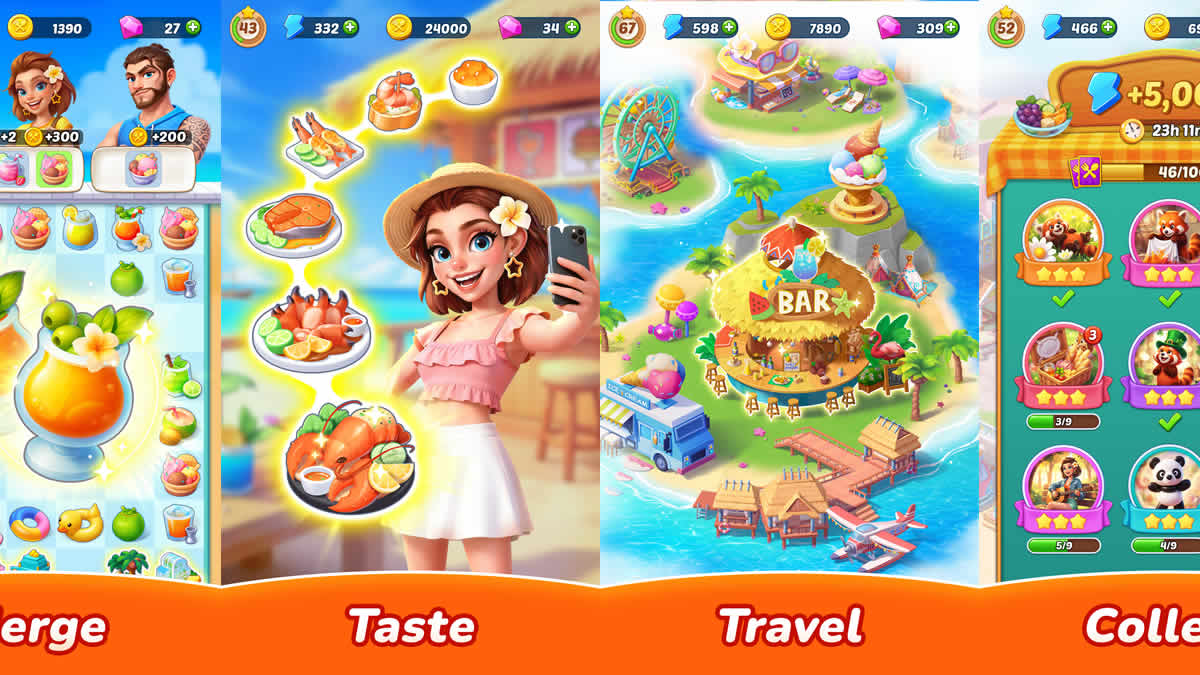 Tasty Travels: Merge Game | Opuštajuća puzzle igra koja spaja kuhanje, putovanja i zabavno spajanje predmeta