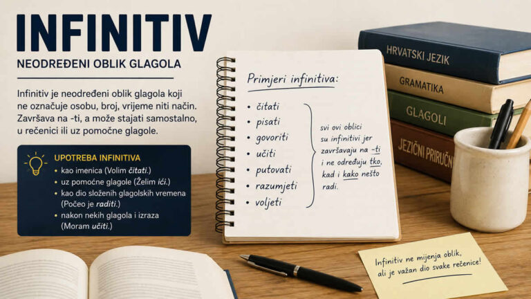 Infinitiv | Osnovni i neodređeni oblik glagola u hrvatskom jeziku