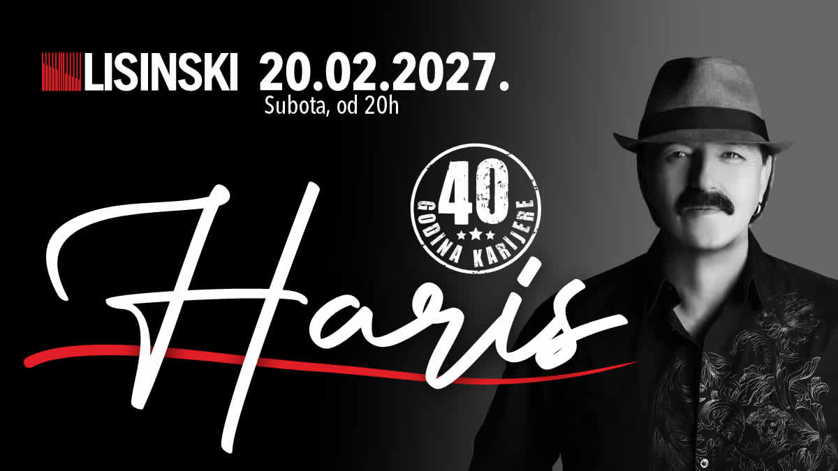 Haris Džinović donosi simfoniju meraka za četiri desetljeća karijere u Lisinski u subotu, 20. veljače 2027. godine
